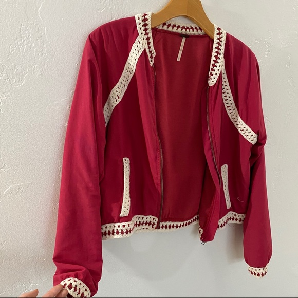 Free people crochet trim baseball jacket - Picture 3 of 6